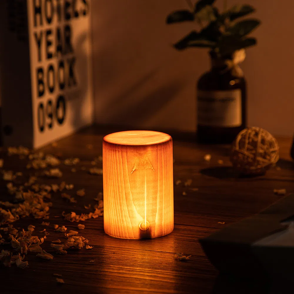 Smart Bar Mood Night Light Natural Solid Wood Lamp