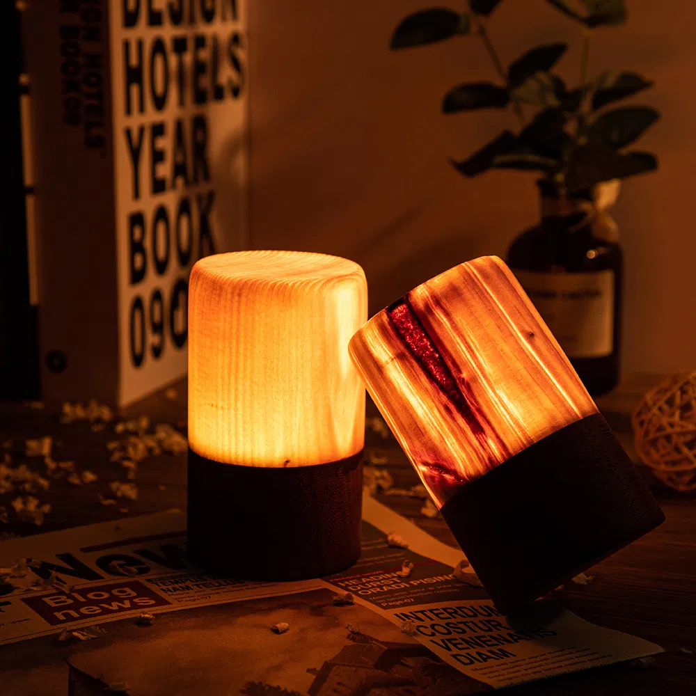 Eco Friendly Gift Wood Mood Night Light LED Lamp Decoration