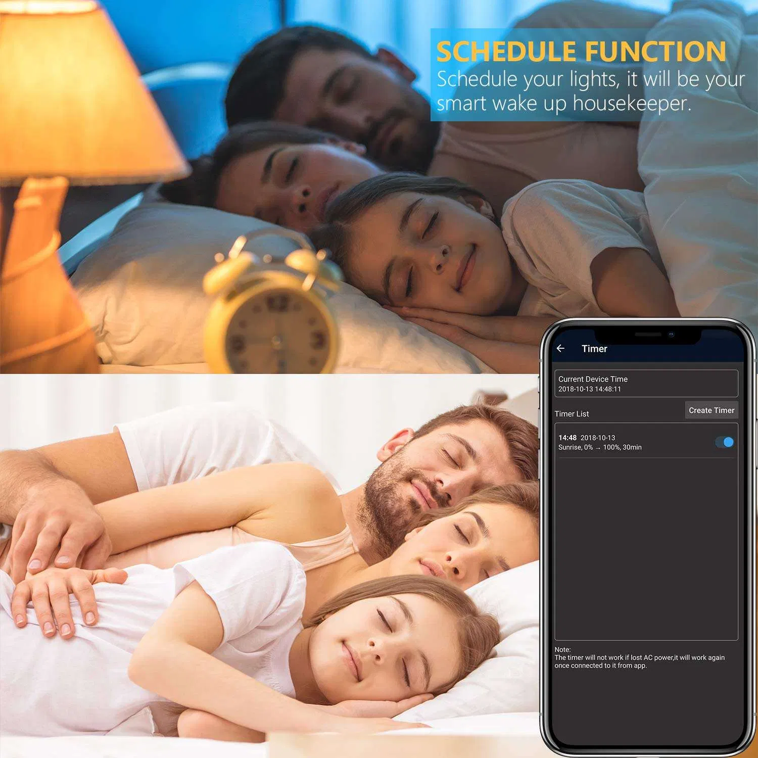 APP WiFi Remote Control Via Android Smart WiFi Lamp