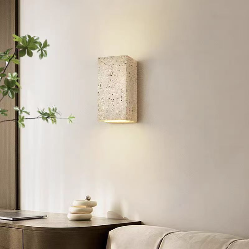 Modern Design Real Travertine Stone Indoor Wall Lamp