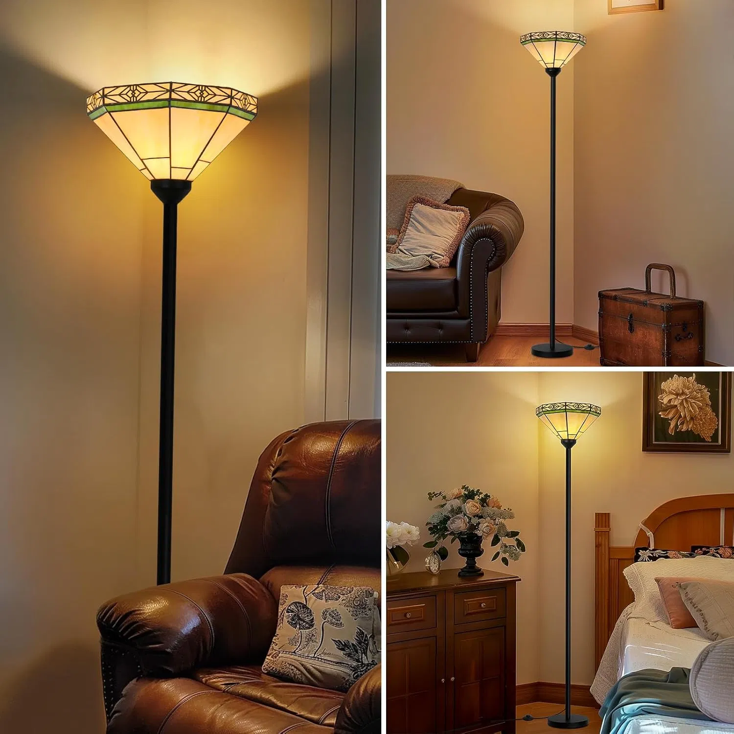 Glass Shade Home Decoration Modern Floor Lamp for Living Room with Foot Switch