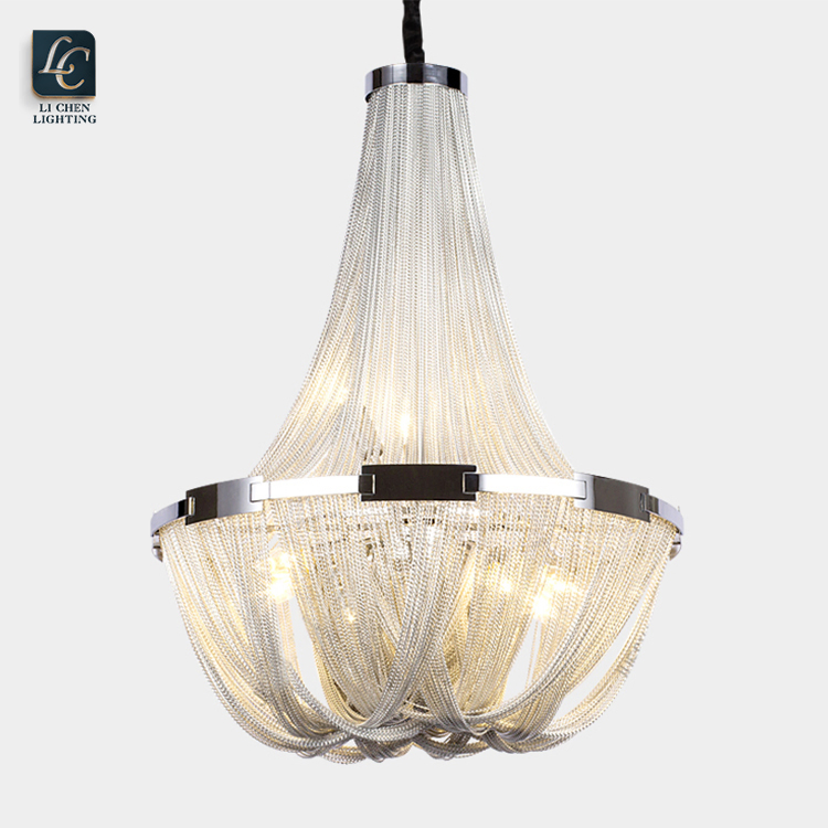 Modern Handmade Aluminum Chain Chandelier Iron Loft Light Pendant Lamp