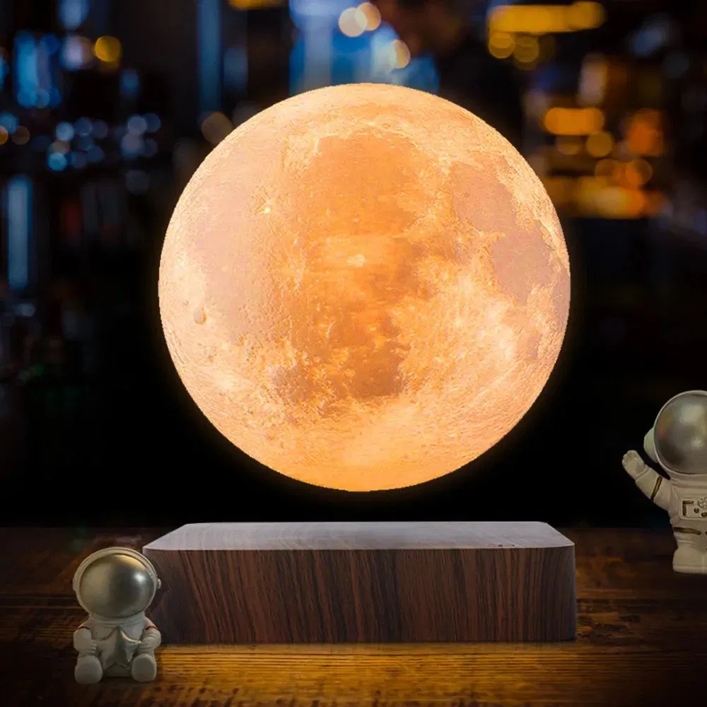 Creative 3D Magnetic Levitation RGB Moon Lamp Rotating LED Night Light for Home Decoration Gift Atmosphere Moon Floating Lamp