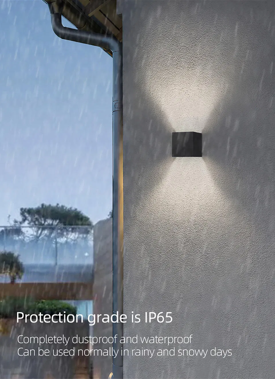 Outdoor Waterproof IP65 Wall Lamp LED Wall Light Modern Indoor/Outdoor Decor up Down Dual-Head Aluminum Wall Lamp