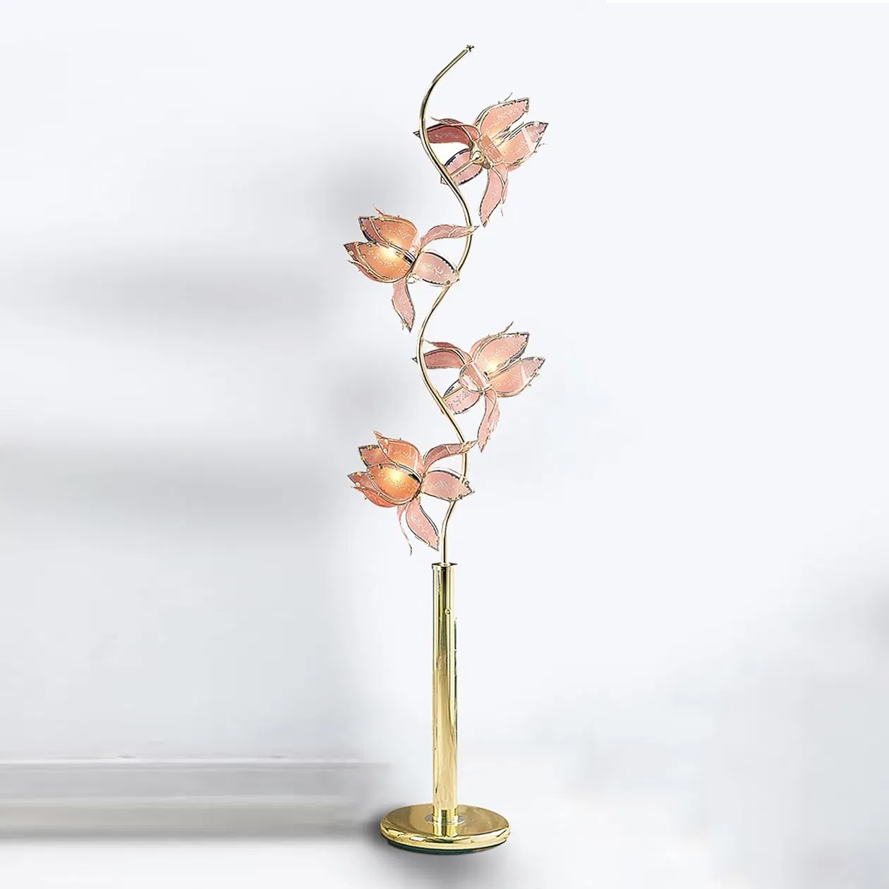 Best-Selling Modern Lotus LED Table Lamp Iron Glass Flower Design for Living Bedroom for Reading Study Custom