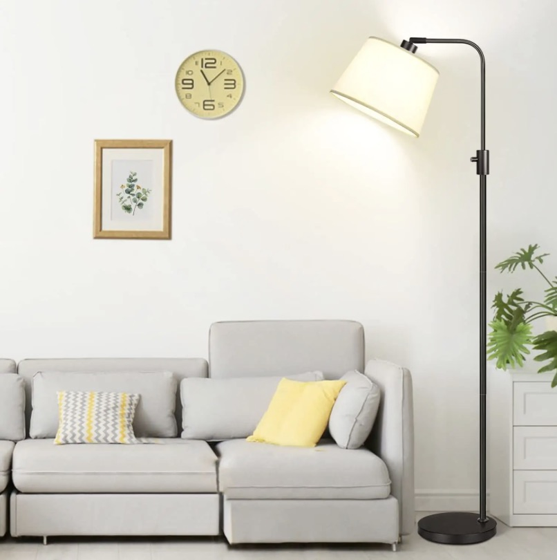 Modern Dimmable Floor Lamp with Arc Design - Sleek Vertical Tall Base for Living Room &amp; Bedroom