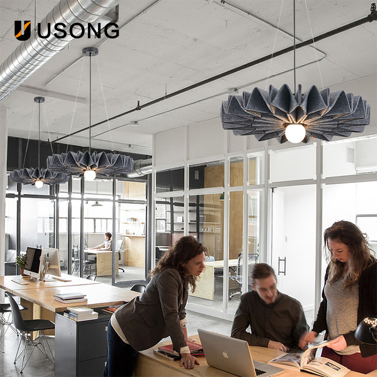 Personalized Customized Pleated Lights Beautiful Fashionable Pendant Sound-Absorbing LED Acoustic Lamps
