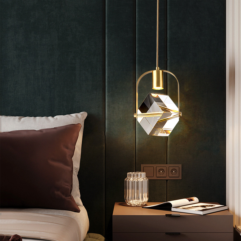 Luxury Bedroom Bedside Mini Chandelier Light Dining Room Single Head Crystal Pendant Lamp (D8044)
