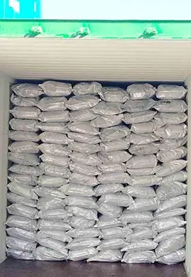 Sulphur black container loading for export shipment