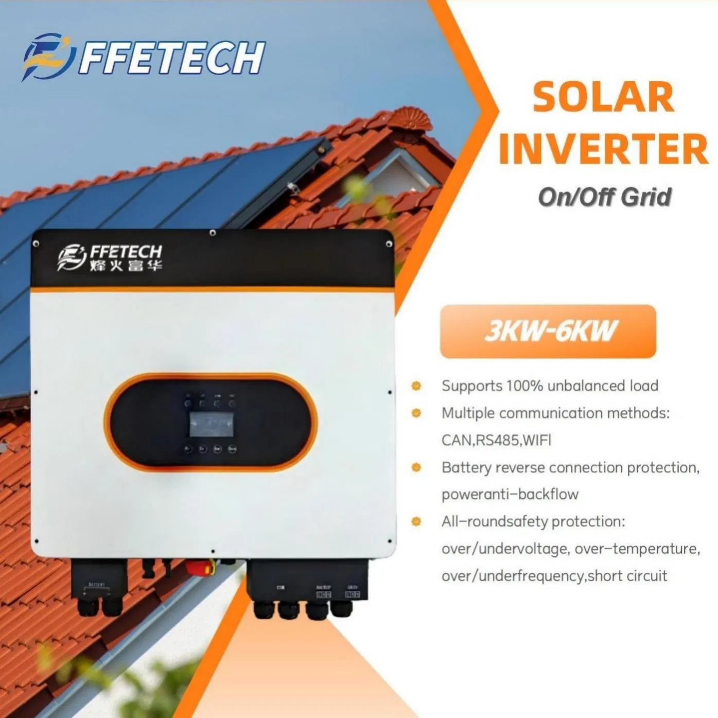 10kw Three Phase Hybrid Inverter Solar Use Residential Energy Storage Bess