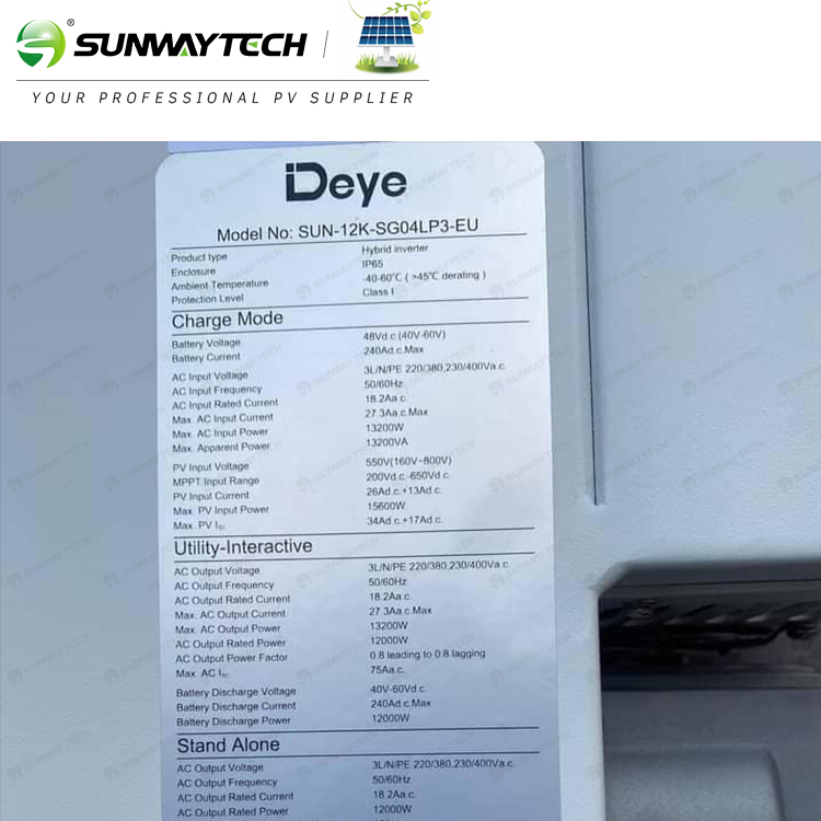 Deye Sun-10K-Sg04lp3-EU Three Phase Solar Panel Inverter Battery Price List Energy Storage Hybrid Solar Inverter