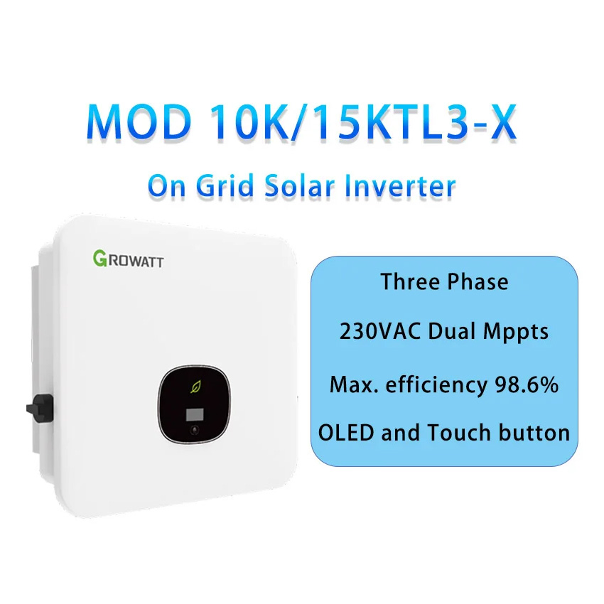 Growatt Wind Turbine Inverter 3 Phase Grid Tie Inverter 3kw 5kw 8kw 9kw Mod 3-15ktl3-X Solar Energy Inverter