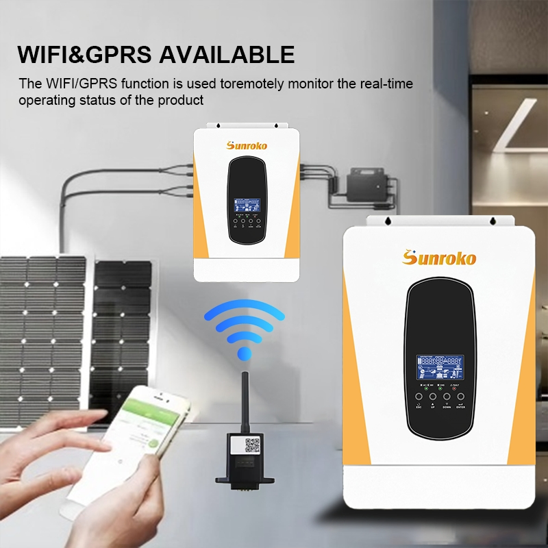 Sunroko Split Phase Hybrid Grid-Tie Inverter 6kw 7kw 7.6kw MPPT 48V Solar Inverter Hybrid