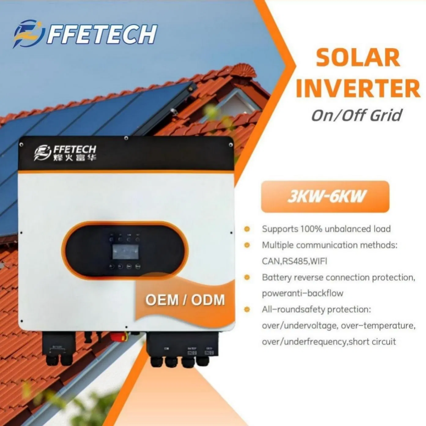 10kw Three Phase Hybrid Inverter Solar Use Residential Energy Storage Bess