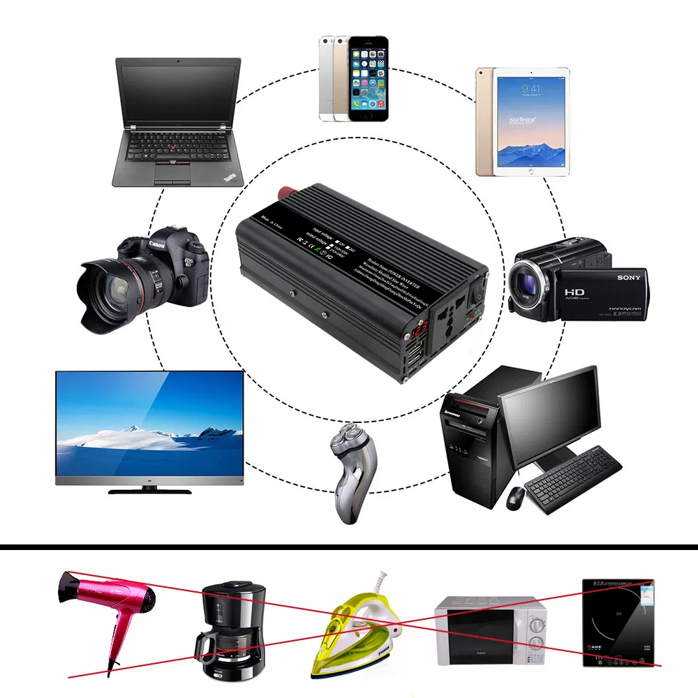 500W 1500W 12V DC 220V AC Modified Sine Wave Inverter