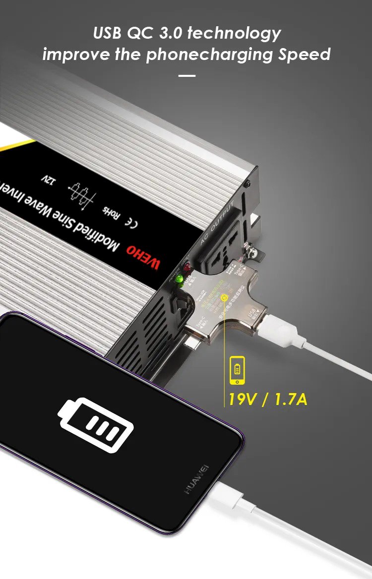 Modified Sine Wave Power Inverter 300W ~6000W DC Input 12V 24V 48V to AC Output 100V 110V 120V 220V 230V 240V Car House Inverter