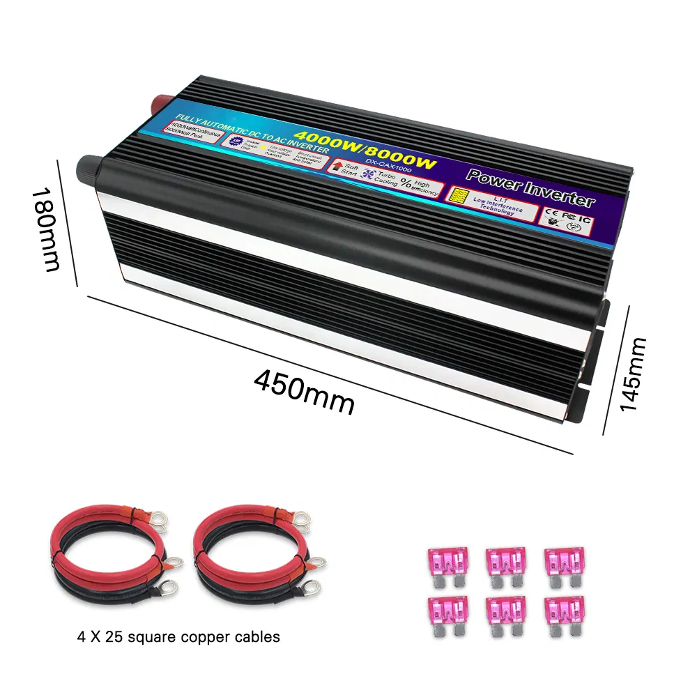 High-Power 24V to 220V Modified Sine Wave Inverter 8000W