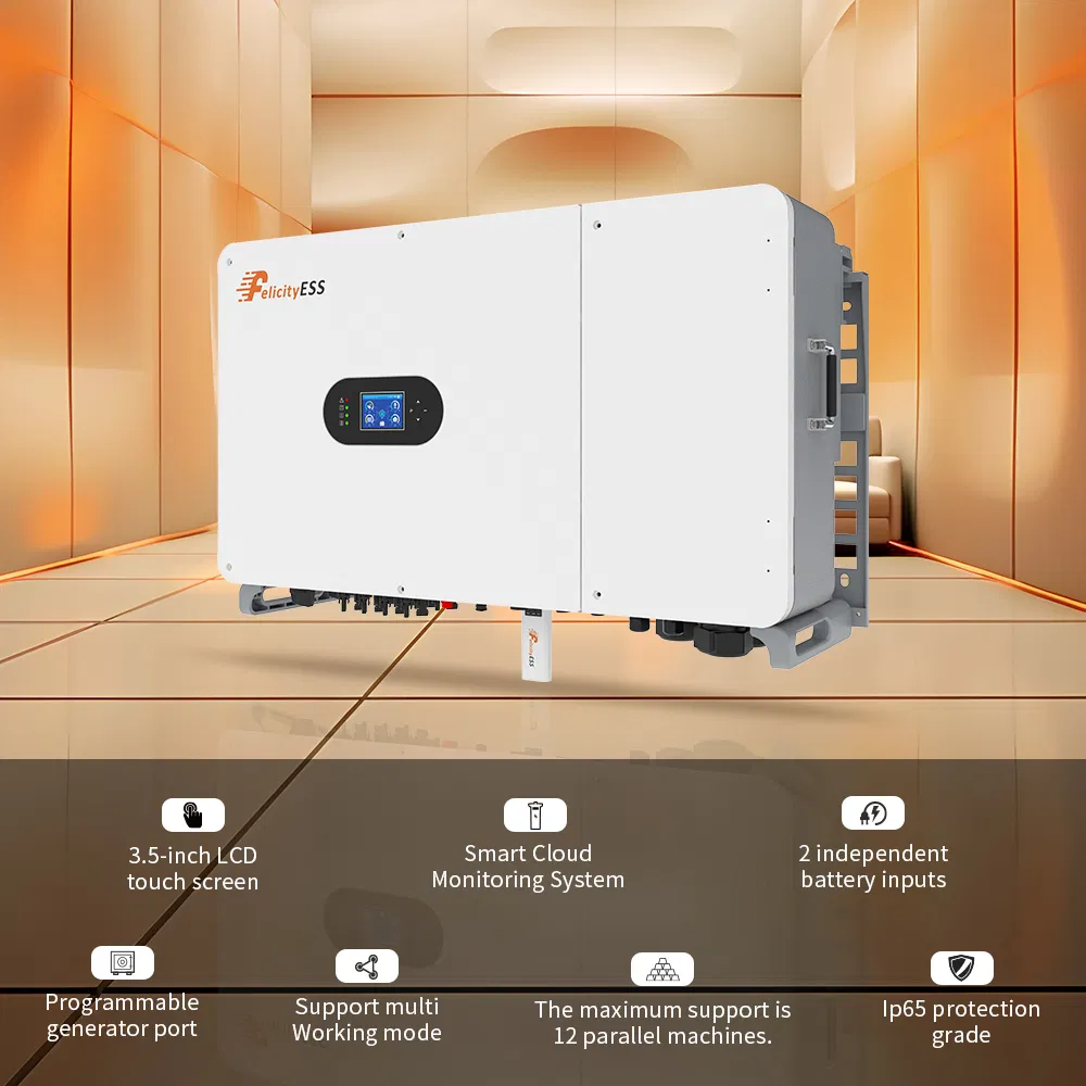 Felicityess 50kw High Voltage DC/AC Inverter Three Phase Hybrid for Commercial Use
