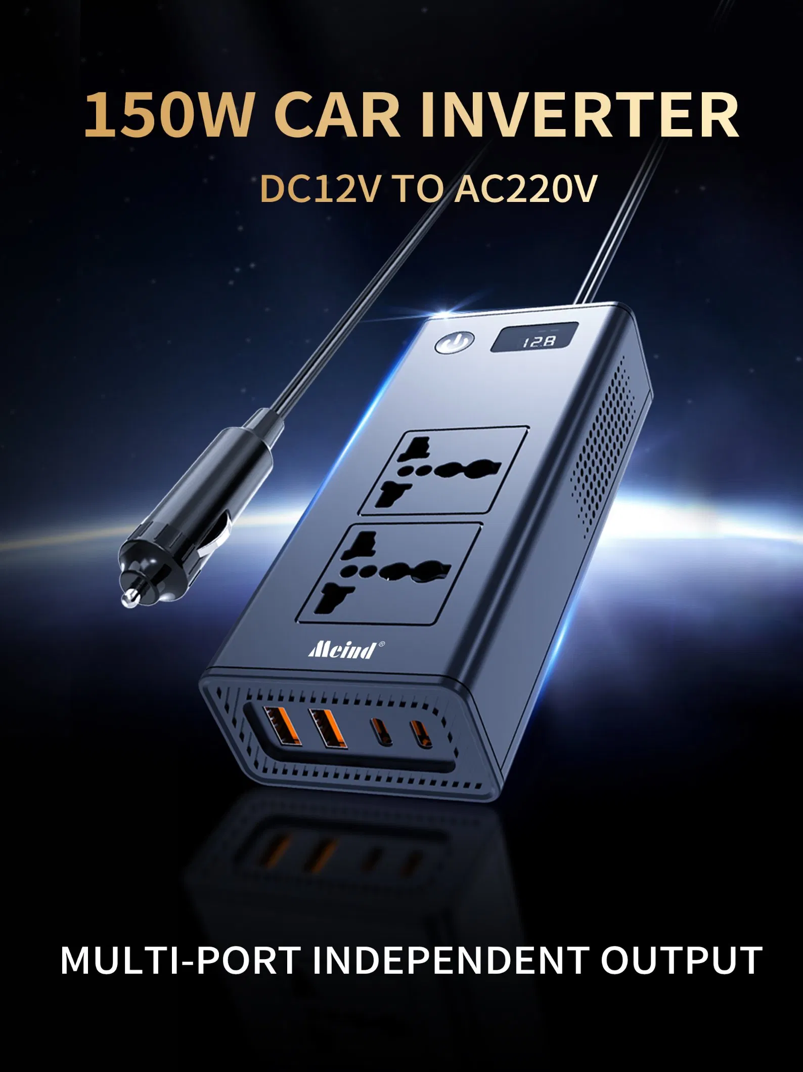 China Supplier 200W Car Power Inverter DC 12V to AC 220V with CE/RoHS Certification