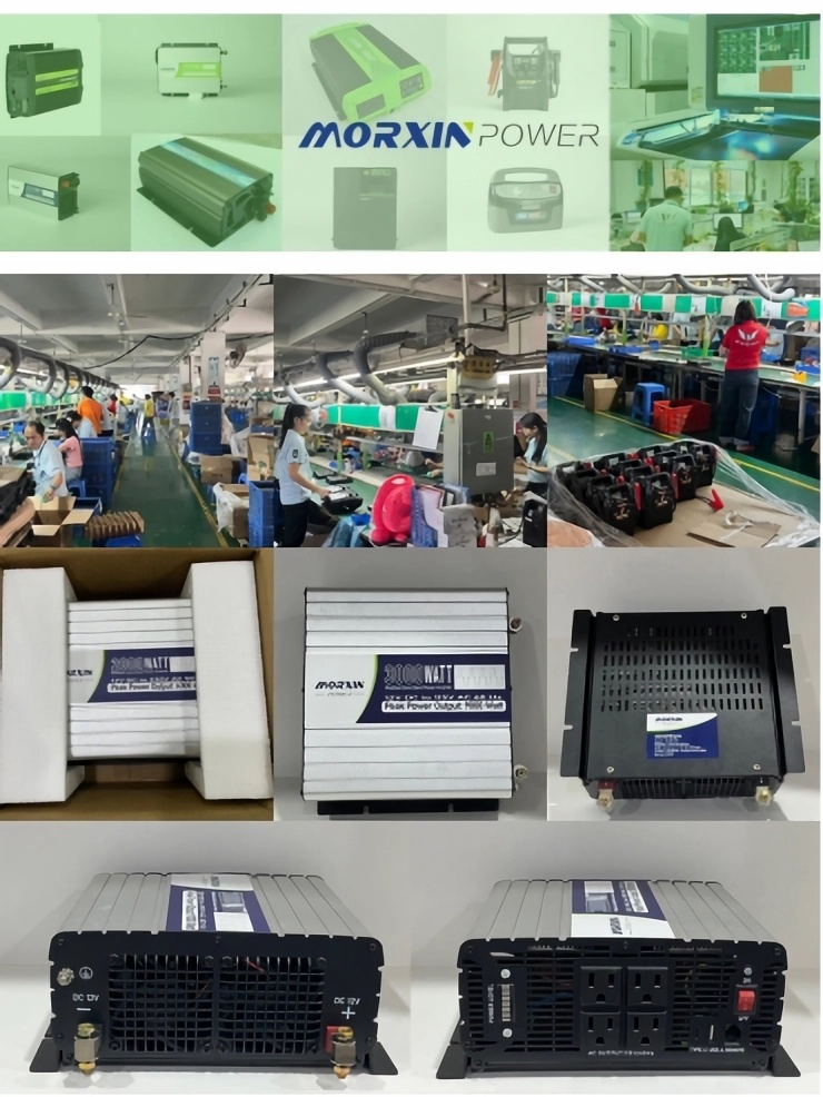 Morxin 12V 2000W off-Grid Emergency Pure Sine Wave Charger with by Pass Car Power Inverter