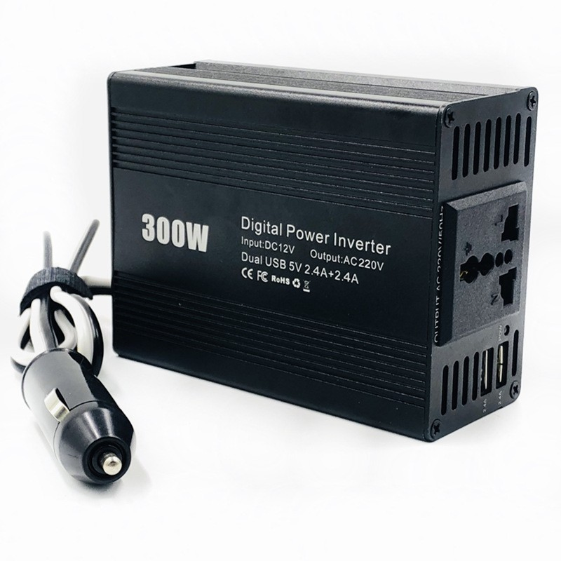 High-Efficiency 300W Car Power Inverter with Dual USB Ports