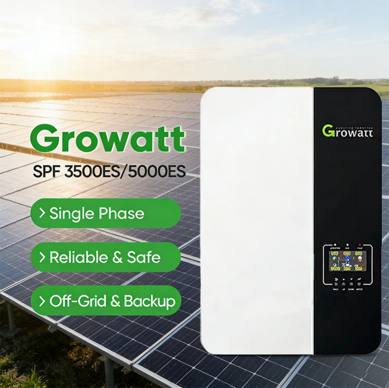 Ready to Ship Growatt Solar Inverter SPF5000es off-Grid Tie Inverter 5kw Power Energy Storage Inverter with WiFi for Solar Power System