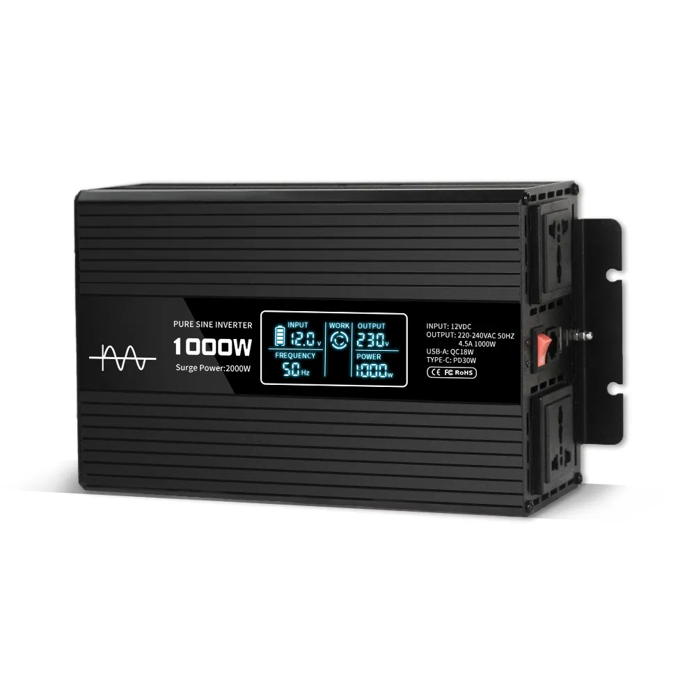 OEM 12/24/48 Volt to 220 Volt Car Power Inverter, Portable Voltage Converter with LCD Display