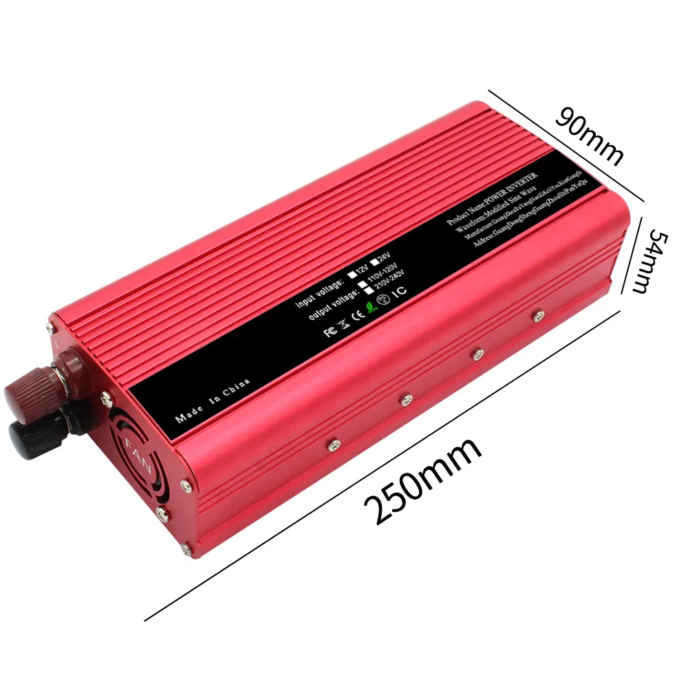 High Quality 1000W 2600W DC 12V to AC 220V Invertor Modified Sine Wave Power Car Inverter