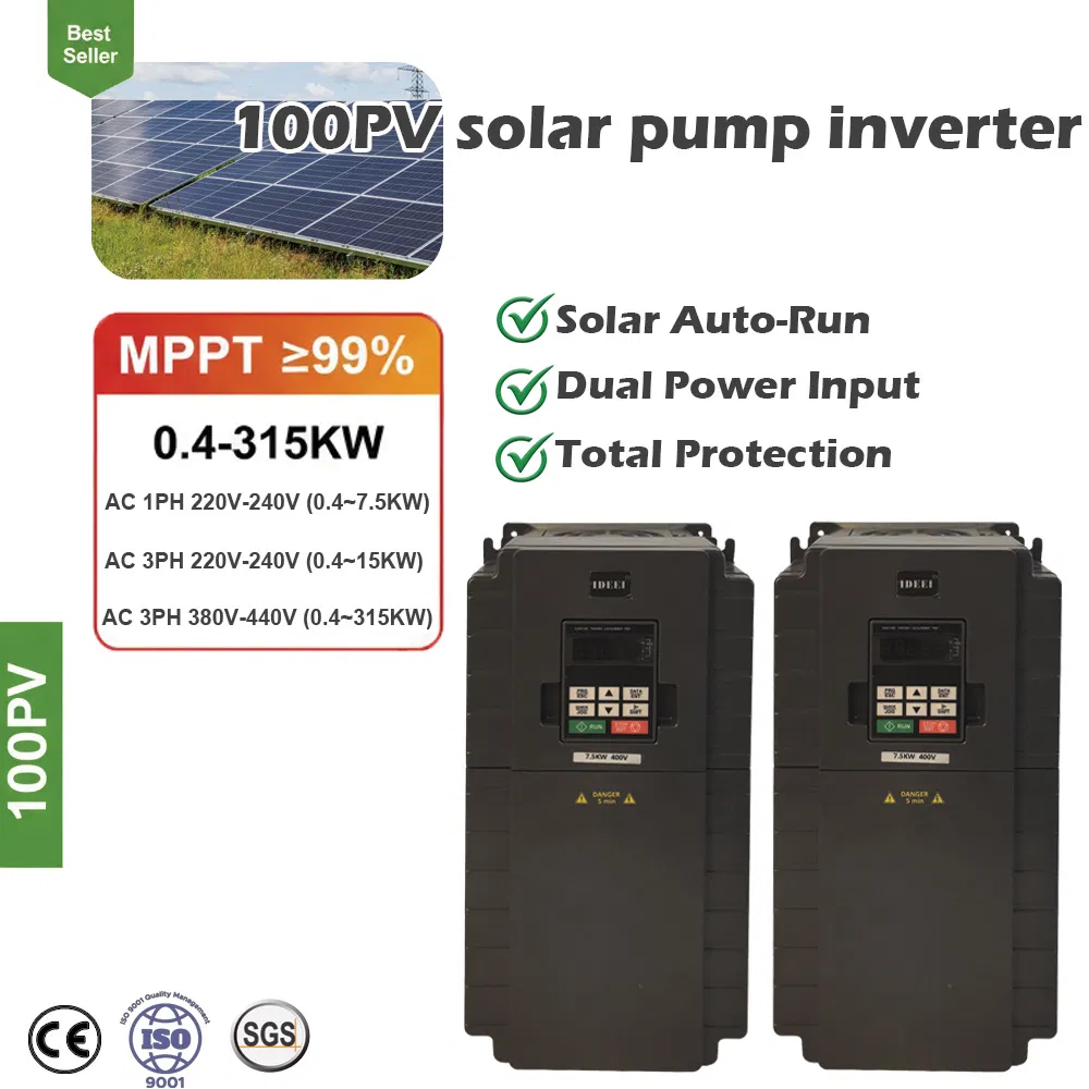 220V 1 Phase 1.5kw MPPT VFD Solar Pump Inverter for Irrigation Gd100-PV
