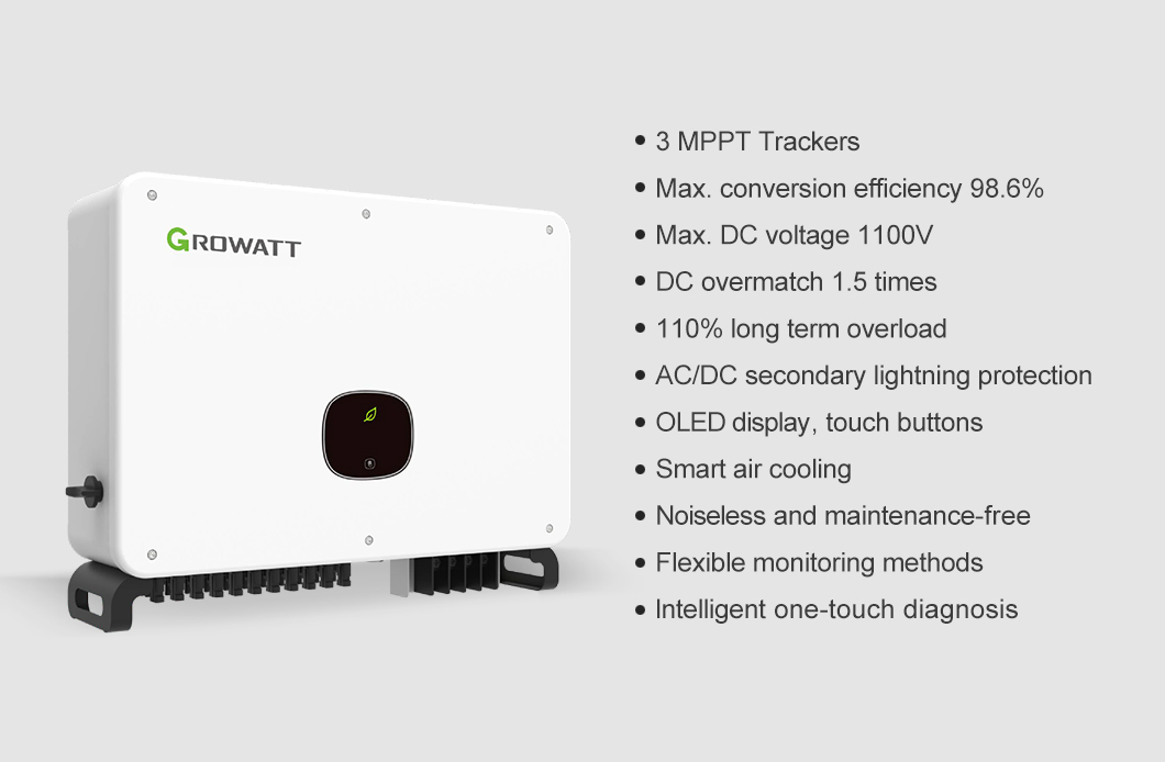 Growatt Mac 50ktl3-X Mv Three Phase 50kw on Grid Commercial Solar Inverter