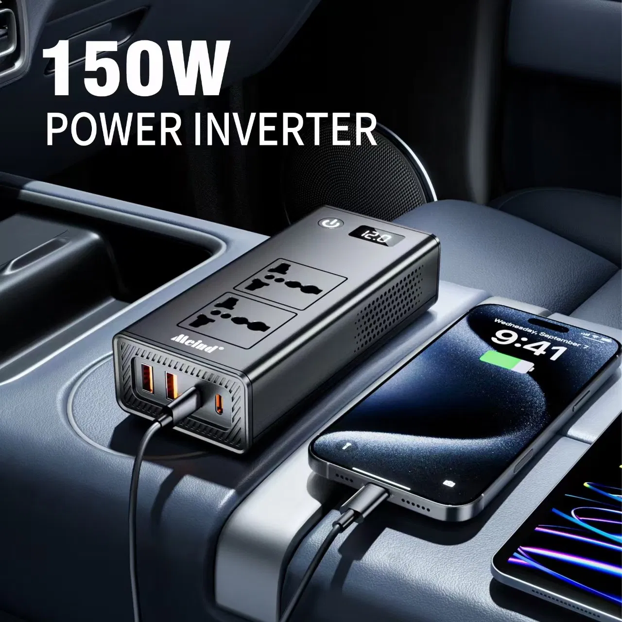 China Supplier 200W Car Power Inverter DC 12V to AC 220V with CE/RoHS Certification