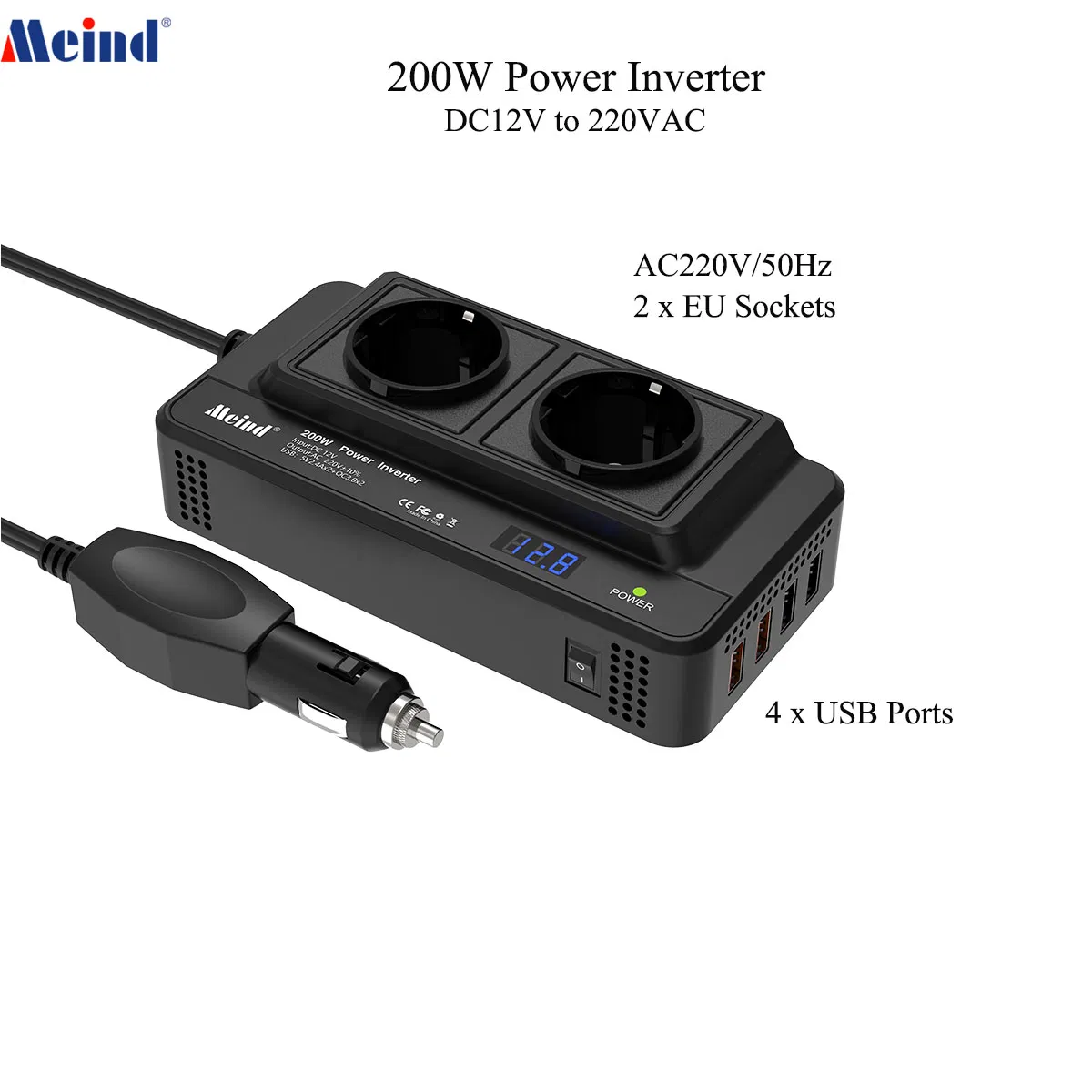 Wholesale 200W Car Power Inverter DC 12V to AC 220V CE/RoHS Certified - China Manufacturer