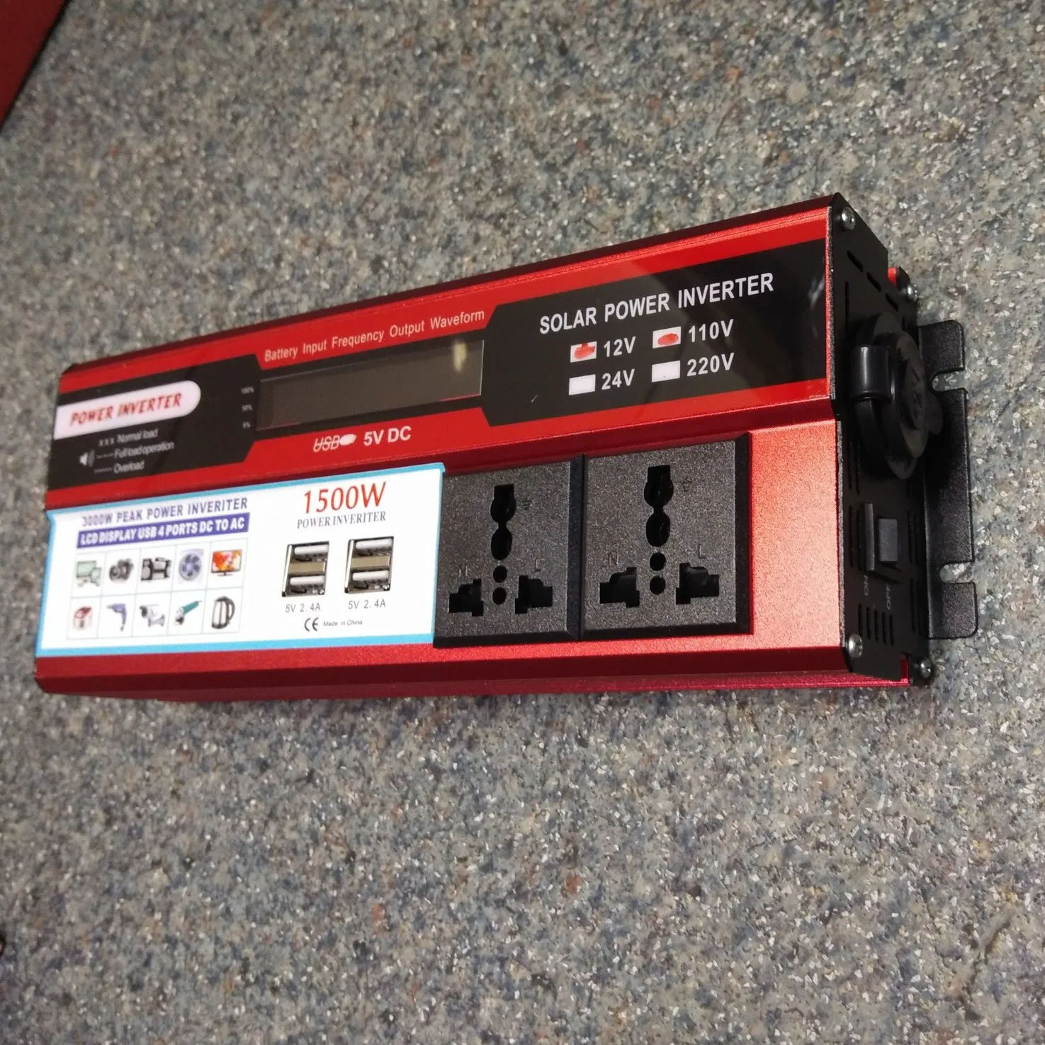1500 Watt DC 12V to AC 220V Modified Sine Wave Power Inverter with Usb Port and LCD Display