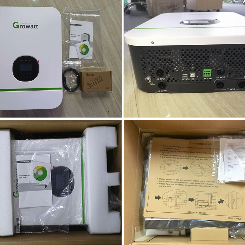 2077 Growatt High Efficiency 5kw on&off-Grid PV Inverter Household Solar Power Plant