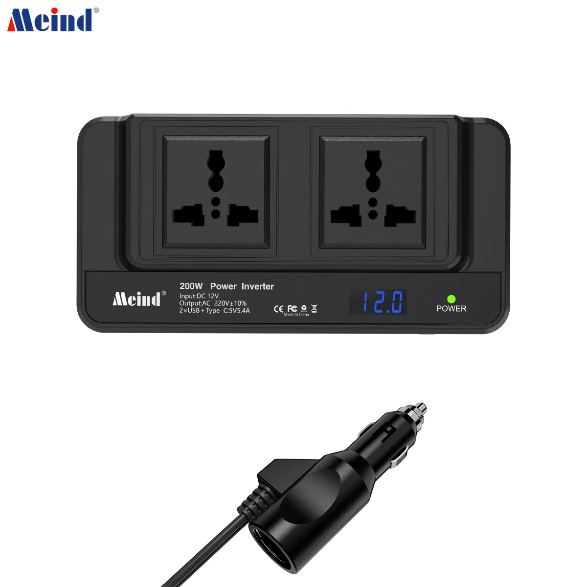 200W Modified Sine Wave Car Power Inverter DC 12V to AC 220V Car Power Supply Charger