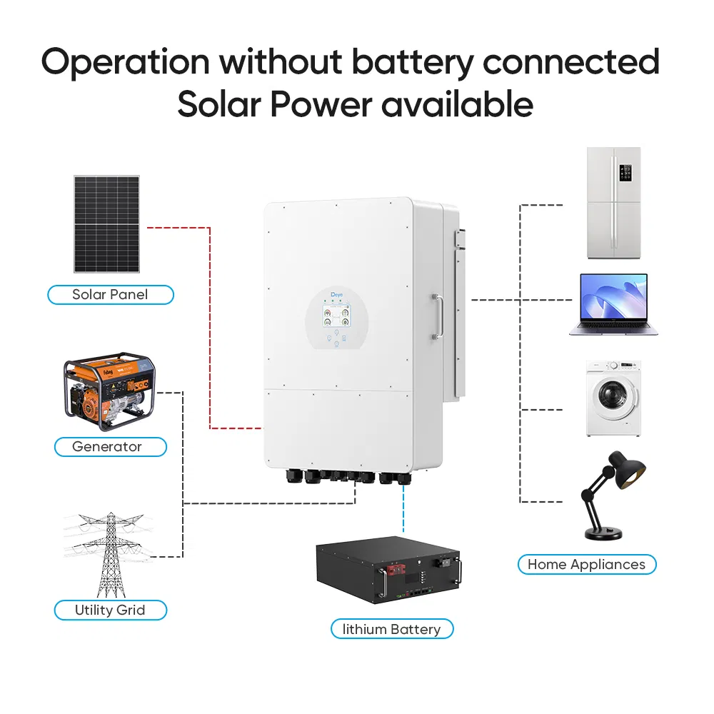 Deye Solar Pv Home Inverter Three Phase 5kW 8kW 10kW 48V Energy Hybrid Solar Inverter