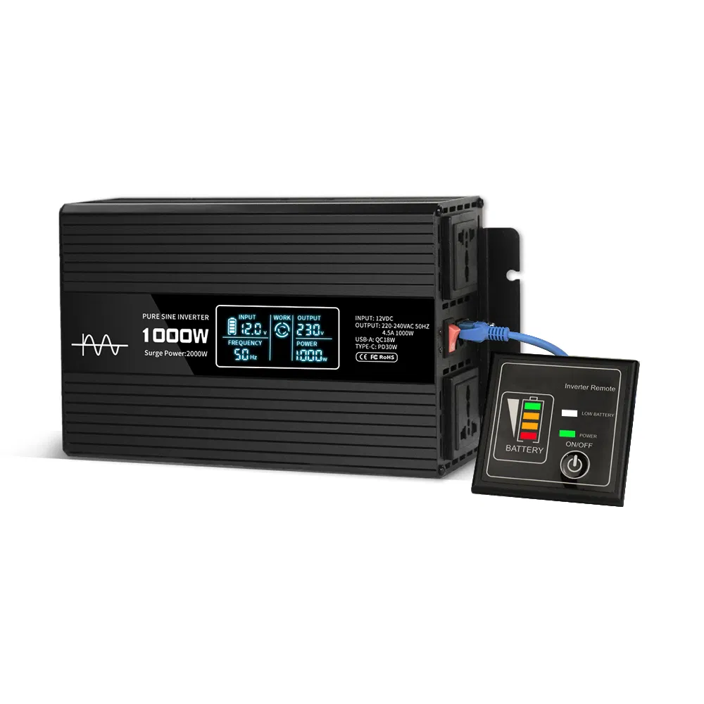 OEM 12/24/48 Volt to 220 Volt Car Power Inverter, Portable Voltage Converter with LCD Display