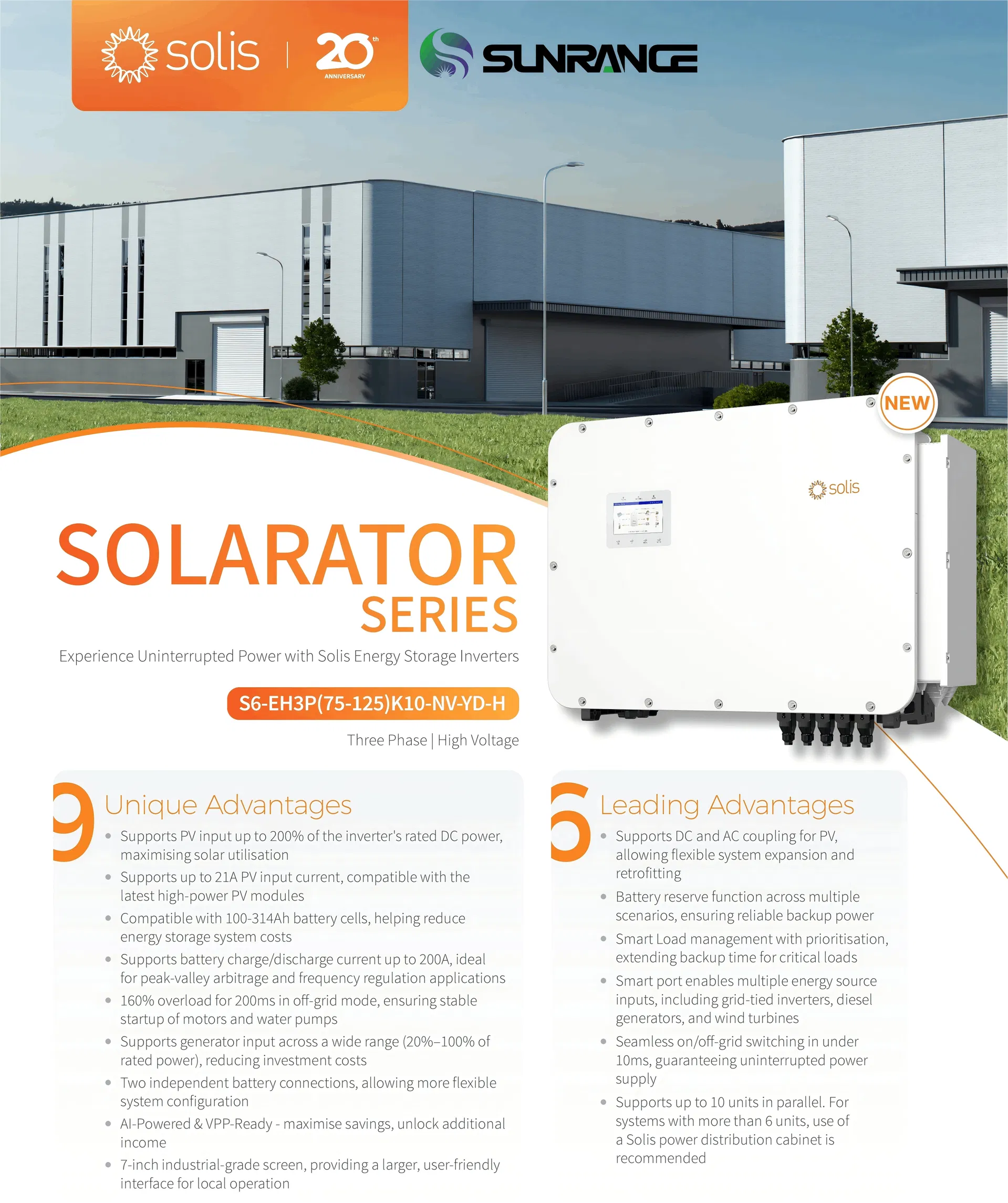 Solis S6-Eh3p C&I Hybrid Solar Inverter