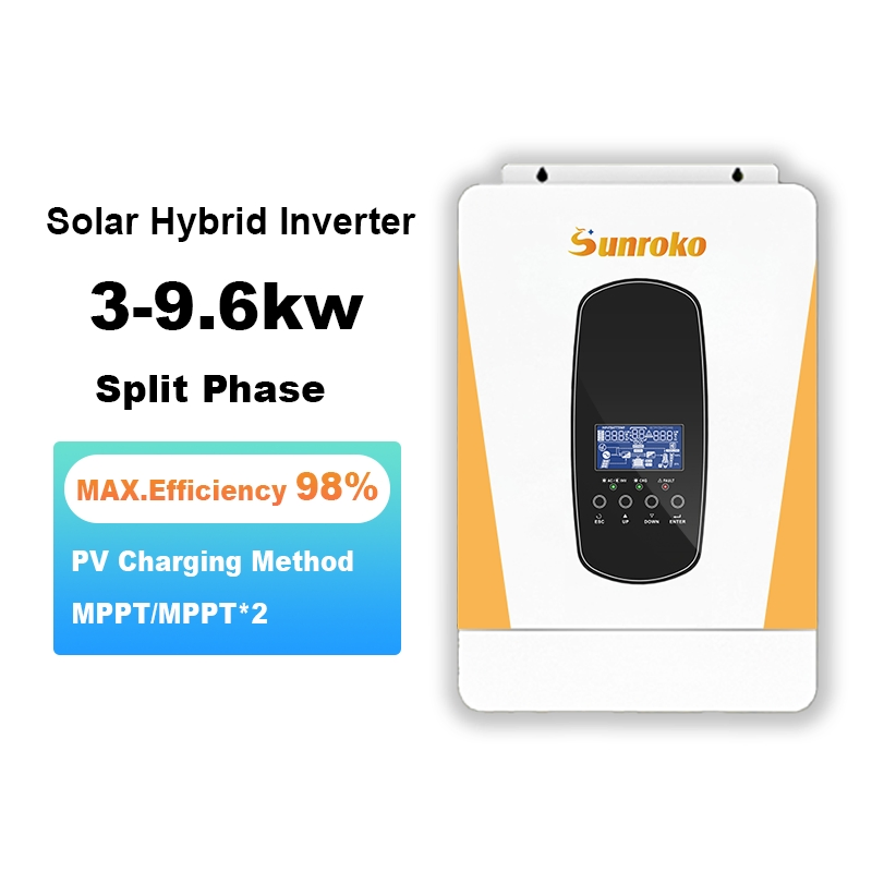 Sunroko Split Phase Hybrid Grid-Tie Inverter 6kw 7kw 7.6kw MPPT 48V Solar Inverter Hybrid
