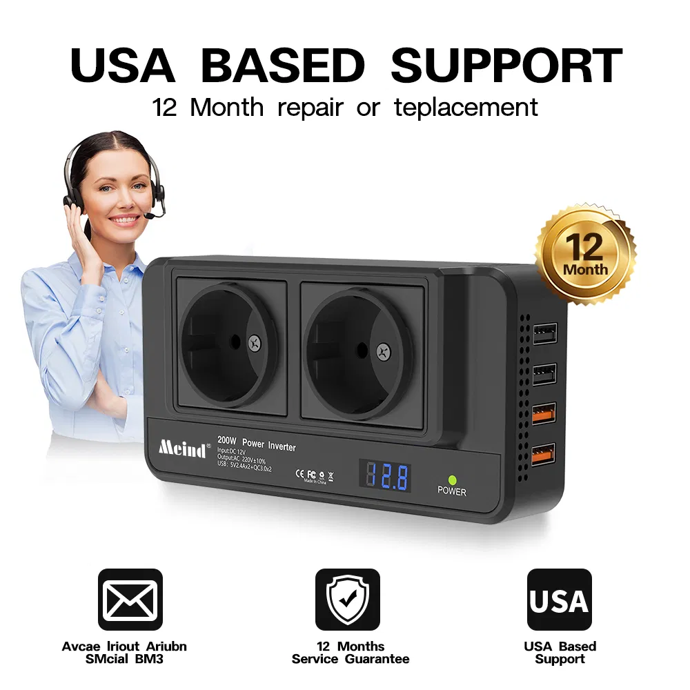 Continuous Power 200W Peak Power 400W Car Inverter