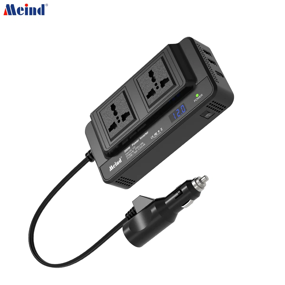 200W Modified Sine Wave Car Power Inverter DC 12V to AC 220V Car Power Supply Charger