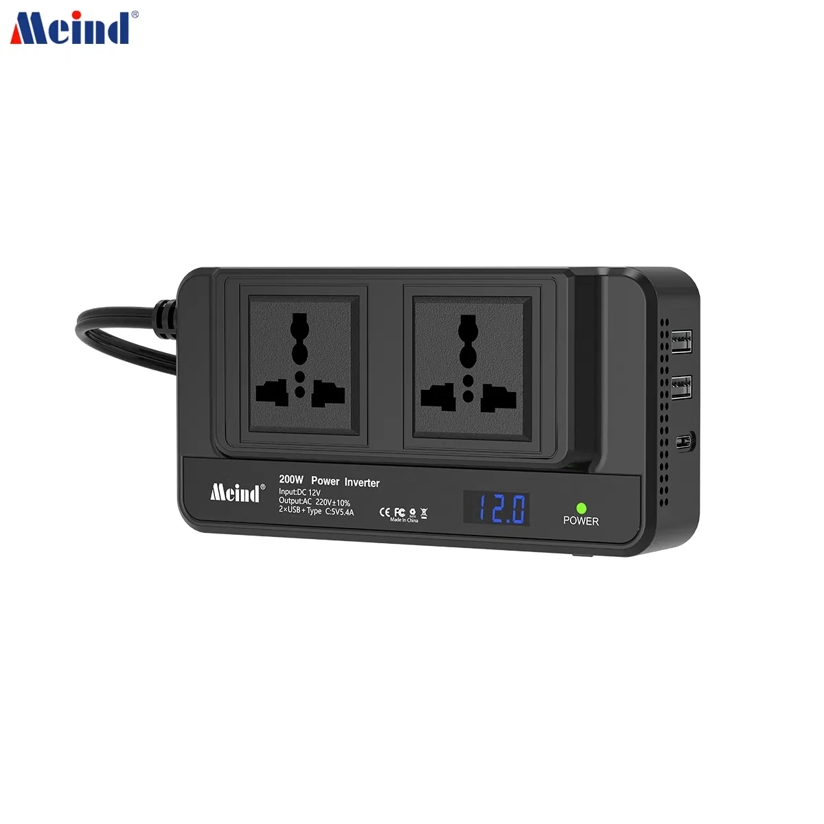 200W Modified Sine Wave Car Power Inverter DC 12V to AC 220V Car Power Supply Charger