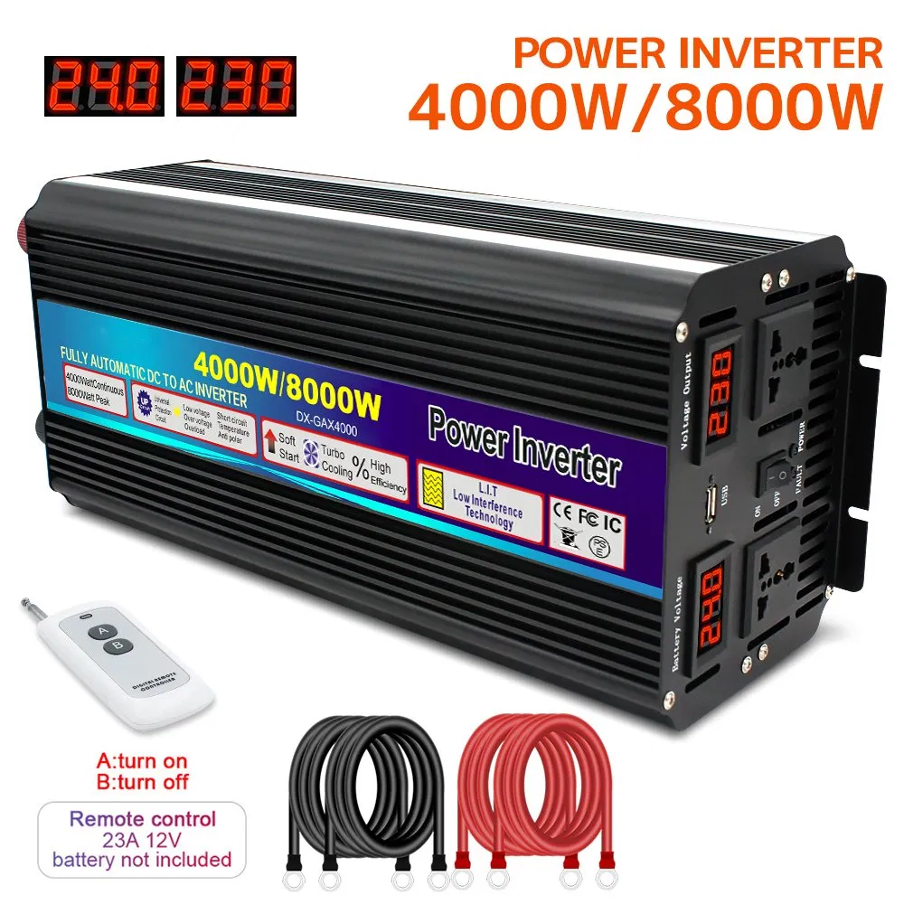High-Power 24V to 220V Modified Sine Wave Inverter 8000W