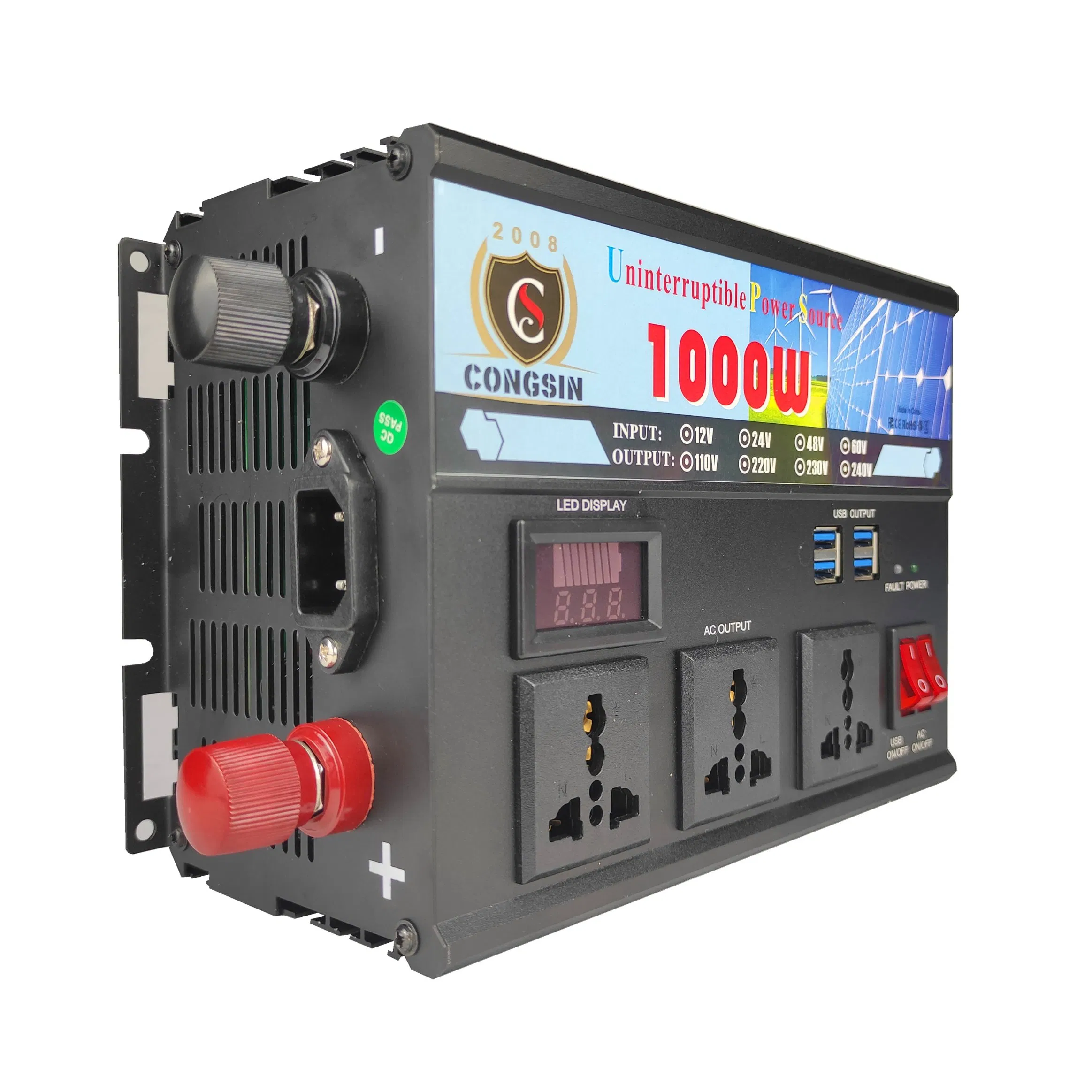 Best Quality 1000W UPS Modified Sine Wave Inverter with 4 USB and 3 AC Optional Sockct