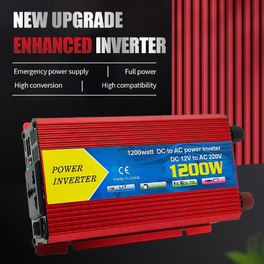 Portable Outdoor 200W 12V DC to 220V AC Car Solar Power Inverter
