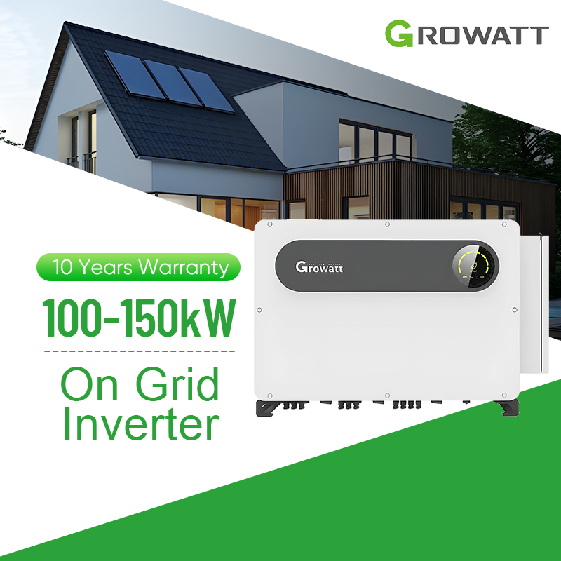 Growatt MPPT Commercial Solar Inverter 100kw 110kw 120kw 125kw 150kw on Grid IP66 3 Phase Solar String Inverters for Solar Panel