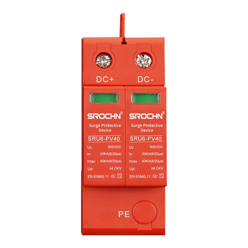 China 2P 800VDC T2 40kA Surge Protective Device for Lightning and Electronic Equipment Protection Manufacturers, Factories