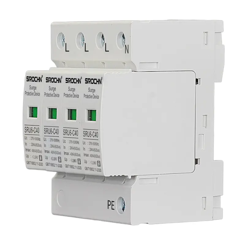 Wholesale 4P 275V T2 Surge Protective Device 20KA-40KA Lightning Protection SPD Suppliers, Factory