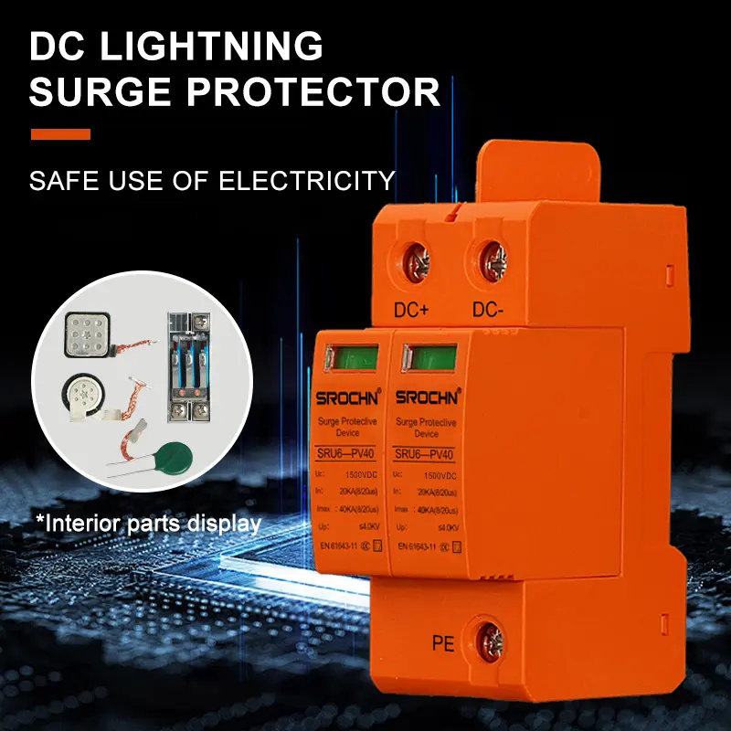 Wholesale 2P 1500VDC T2 40kA Orange Surge Protective Device 20kA SPD for Extreme High Voltage DC Systems Suppliers, Manufacturer