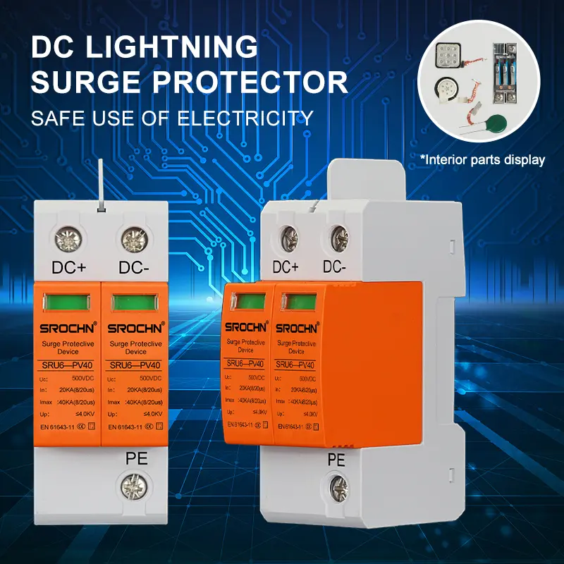 Wholesale 500VDC T2 Surge Protective Device with 40kA Discharge Capacity Factories, Factory